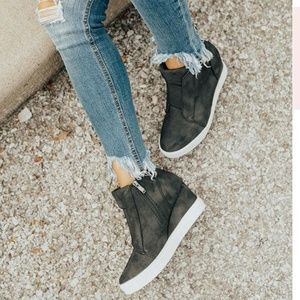Black sneaker wedges